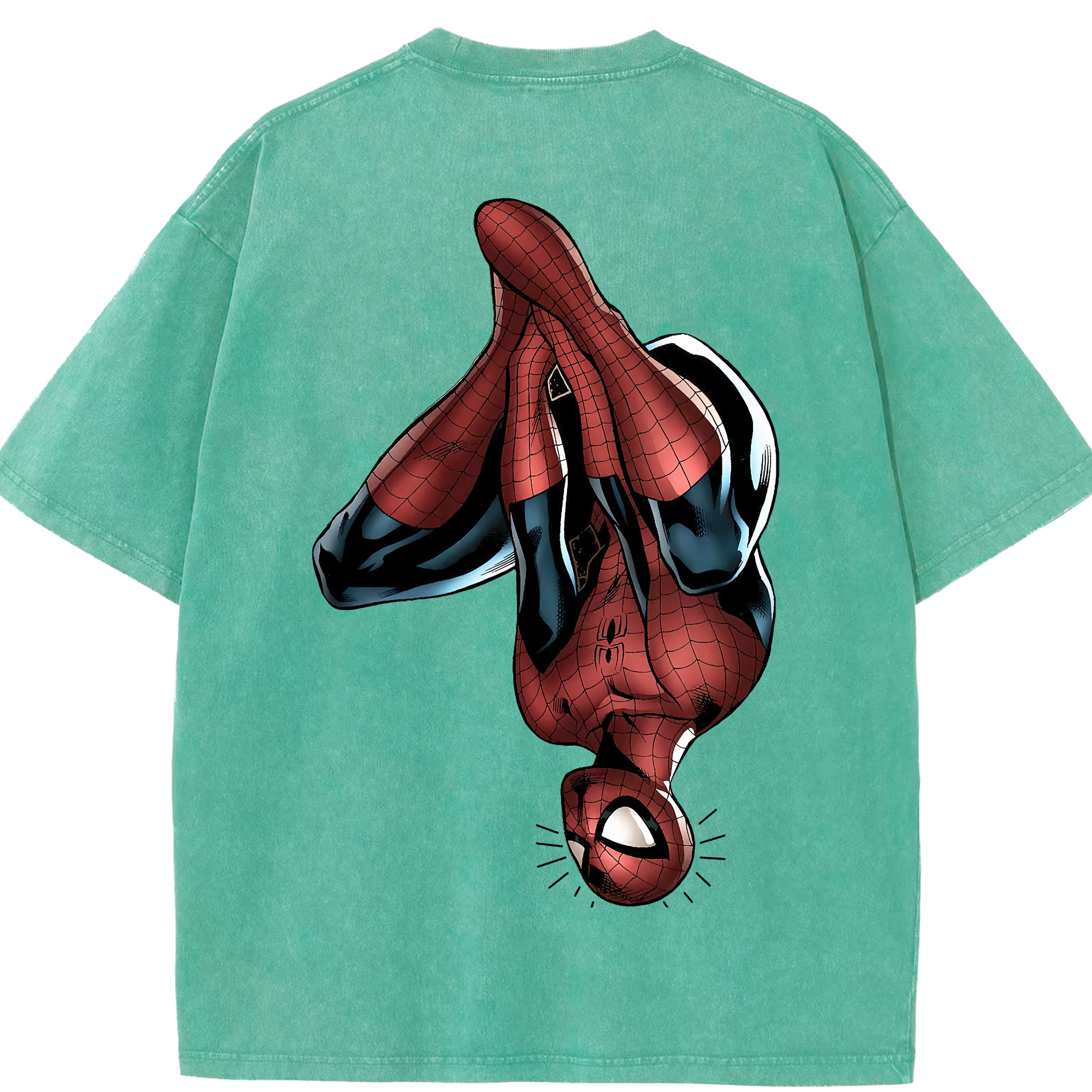 （画像用） Spider Man スパイダーマン 綿100% ヴィンテージ風 半袖Tシャツ（背面プリント）